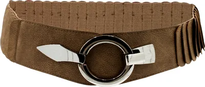 Produktbild von Glamexx24 Elastischer Damen Taillengürtel gürtel 6cm breiter Hüftgürtel mit silberner Ring-Farbe: Braun 18905 -Größe: 85cm ( Taillenweite 76-108cm )