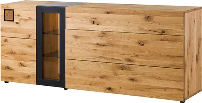 Image de MASSIVMOEBEL24 | Buffet 180x44x80 en bois de Chêne sauvage naturel Laqué / huilé KITZBÜHEL #132