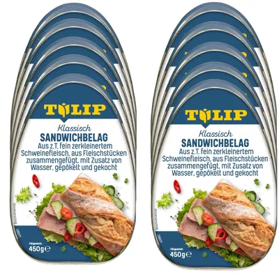 Produktbild von TULIP 10 x 450 g Sandwichbelag aus Schweinefleisch Frühstücksfleisch