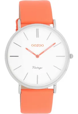 Produktbild von Oozoo Damen Lederarmband Uhr Vintage Series orange Analog Quarzuhr UOC20313