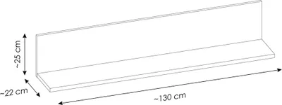 Produktbild von Wandboard in grau mit Eiche Nb. TOMAR-129, B/H/T ca. 130/25/22 cm