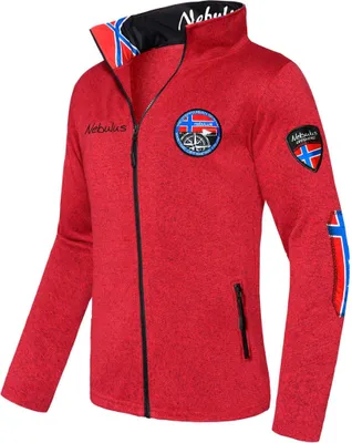 Produktbild von Nebulus Fleecejacke FLENN Herren, warme Fleece Jacke, mit langem Full-Zip Reißverschluss, P4635 - Herren, rot, S