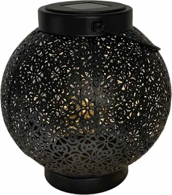 Produktbild von Coen Bakker Solar Laterne schwarz Metall warmweiß Sensor 18x19cm Tischleuchte