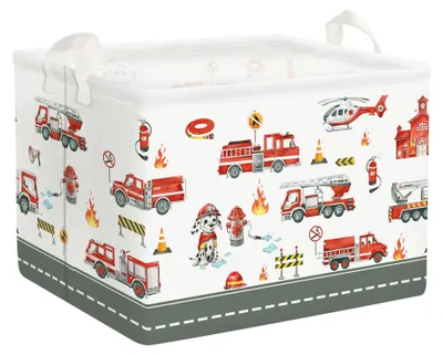 Produktbild von Faltbarer wasserdichter Kinder-Wäschekorb mit Feuerwehrwagen