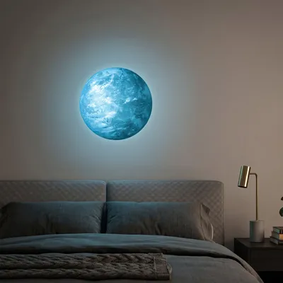 Produktbild von Wandaufkleber, dekorativ selbstklebend, phosphoreszierend blau erdfarben, 30 cm