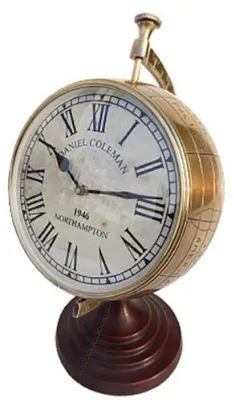 Immagine prodotto di Casa Padrino orologio da tavolo globo color ottone 30 x 26 x h. 42 cm - decorazione