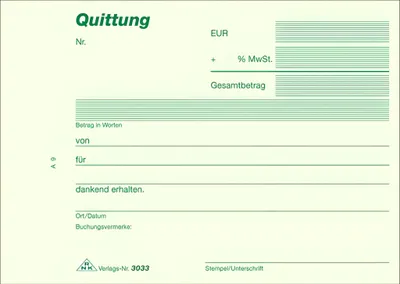 Produktbild von RNK Quittungsblock DIN A6 2x40Bl SD mit MwSt.
