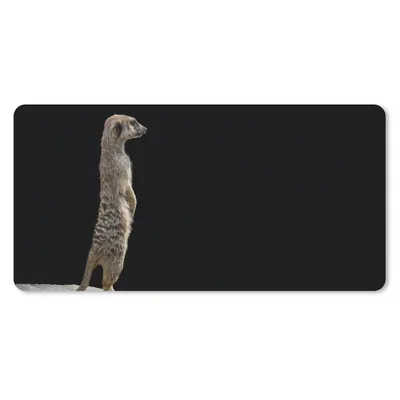 Produktbild von MuchoWow® Mauspad Mousepad Erdmännchen - Wilde Tiere - Schwarz 60x30 cm - Mousepads - Maus Mat - Pad - Mausunterlage - Nachhaltig