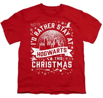 Immagine prodotto di Magia e Mistero: T-shirt per bambini "Hogwarts a Natale" (TV37193) (taglia 116) (rossa)