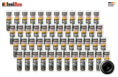 Isolbau Aquarium Silikon 48 x 300 ml Schwarz Glassilikon dauerelastisch wasserdicht