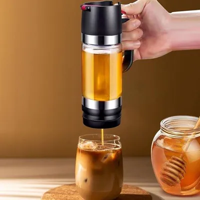 Produktbild von Honigspender, 300 ml, Honigglas mit Griff, undichter Honigspender, Glassirupspender, Honigpresse, Honigspender zur Aufbewahrung von Honig und Sirup