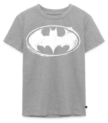 Produktbild von Spreadshirt DC Comics Batman Logo Gezeichnet Kinder Premium T-Shirt, 122/128 (6 Jahre), Grau meliert
