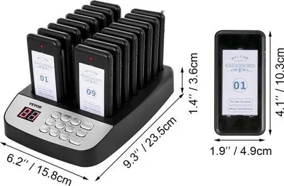Immagine prodotto di Cicalino di chiamata wireless, 16 pezzi, portata 500 m, multifunzione