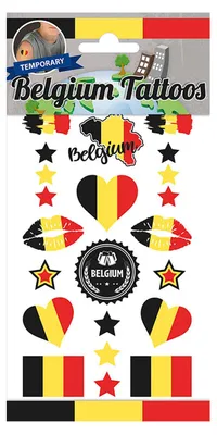 Immagine prodotto di 1 foglio Belgium Fan Tattoos temporaneo