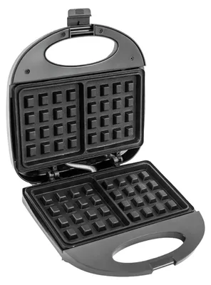 Produktbild von Waffeleisen - Mini Waffel Maker - Elektrisch 900W - Schnelle Aufheizung 4–5 Min - Aluminium - Für Zuhause - Schwarz