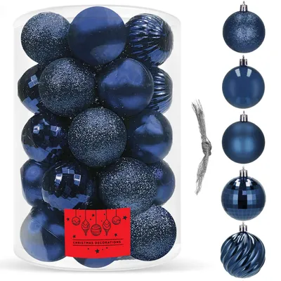 Produktbild von Springos® Weihnachtskugeln 20 Stück Set Ø6 cm Dunkelblau bruchsicher Glitzer Matt Weihnachtsdekoration Weihnachtsbaum - Dunkelblau