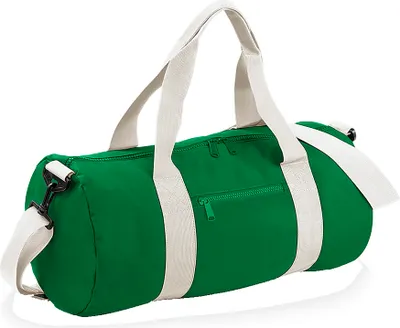 Image de BagBase BG140 | Original Barrel Bag / Sac de voyage | 50 x 25 x 25 cm - Couleur : Kelly Green/Off White - Taille : 50 x 25 x 25 cm