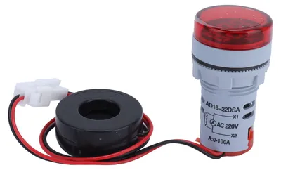 Obrázek produktu pro Digitální měřič proudu, univerzální ampérmetr, signalizační kontrolka, lampa, světlo, AC 220 V, AD16-22DSA