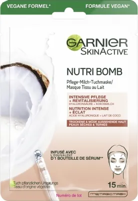 Produktbild von Garnier Nutri Bomb Tuchmaske 28g –  Hautpflege für Strahlende Geschmeidigkeit