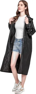 Produktbild von Regenponcho, Eva-Regenjacke, Uni, wiederverwendbarer Regenmantel, wasserdicht,, tragbar, Regencape für Camping, Wandern, Angeln (Einheitsgröße)