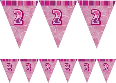 Produktbild von 2. Geburtstag Wimpel Girlande Pink