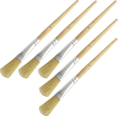 Produktbild von Pinsel Emaillepinsel Malerpinsel Rundpinsel Streichpinsel Borstenpinsel  2 = 14 mm 5 Stück
