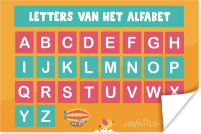 Produktbild von MuchoWow® Poster Kinderzimmer - Alphabet - Bildung - Mädchen - Jungen - Kinder 60x40 cm - Schlafzimmerdekoration