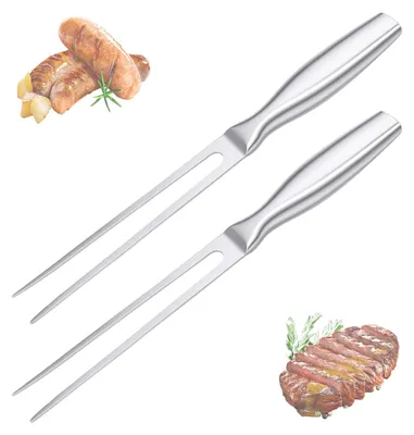 Zdjęcie produktu dla Widelec do mięsa, stal nierdzewna, widelec do grilla, zestaw 2 sztuk, 27 cm