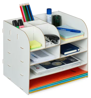 Obrázok produktu pre Organizér na stôl s úložnými priehradkami RD42746, biela