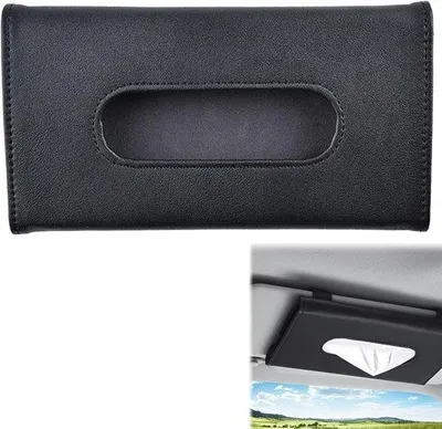 Produktbild von Autozonneklep mit Lederclip, Schwarz