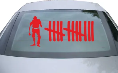 Produktbild von Indigos UG - Aufkleber Heckscheibe & Motorklappe DE6216 - rot - 600x285 mm - zombie - Auto Scheiben Fenster Heckklappe Tuning Racing JDM - Die cut