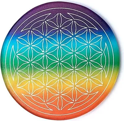 Produktbild von Selenit-Untersetzer „Blume des Lebens“ – 2er-Set – 75 g