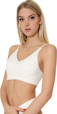Produktbild von Yenita® Bustier mit Spitze Ribbed Collection XL Weiss
