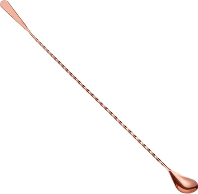Produktbild von Barlöffel SPATULA mit Spatel Teardrop (45 cm) - Kupferfarbe | Für Cocktails & Longdrinks
