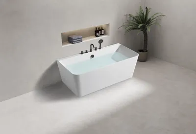 Produktbild von Weiße Badewanne Badezimmer Standbadewanne Acryl Wanne Luxus Wannenbad