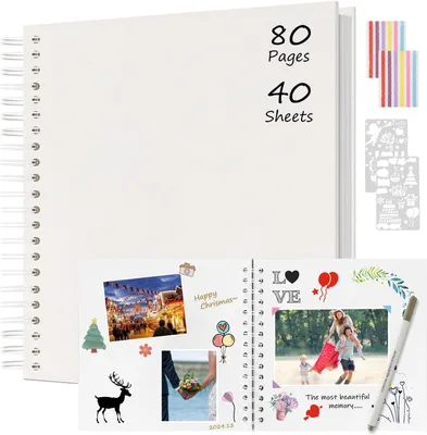 Productafbeelding van Fotoalbum 80 pagina's, 30.5 x 30.5 cm, wit, voor scrapbook