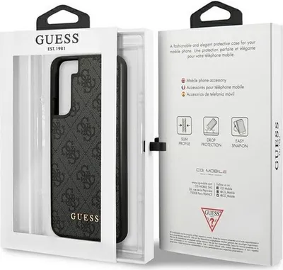 Zdjęcie produktu dla Etui Guess Guhcs23Sg4Gfgr S23 S911 - Szare Hardcase 4G Metal Gold Logo