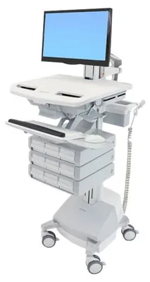 Image de Ergotron StyleView, Chariot multimédia, Aluminium, Gris, Blanc, Aluminium, Plastique, Acier galvanisé, Écran plat, 16,8 kg, 61 cm (24")
