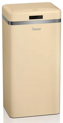 Obrázek produktu pro SWAN SWKA4500CNEW Retro odpadkový koš se senzorem automatického otevírání, kovový, 45 l, vintage design, krémový