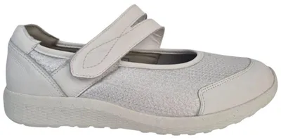 Obrázek produktu pro Baleríny Waldläufer na suchý zip M-Ira OrthoTritt 815M31-308-663, hladká kůže s elastickým materiálem, bílá-stříbrná, extra široká velikost M 40 1/2
