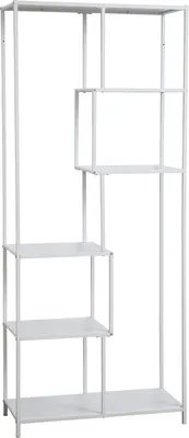 Image de SVITA KELA Étagère métallique 6 niveaux Étagère de cuisine Étagère de salle de bain Style industriel Blanc