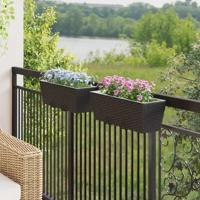 Immagine prodotto di Maison Exclusive - Balcone, 2 pezzi, nero, 50 x 17 x 17 cm, metallo