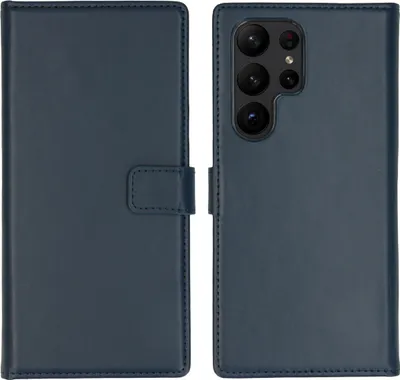 Produktbild von Selencia Echtleder Klapphülle Samsung Galaxy S23 Ultra - Blau