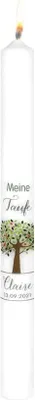 Produktbild von Taufkerze 400 x Ø 35 mm in Weiß "Meine Taufe" mit Lebensbaum und Namensverzierung