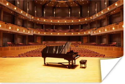 Produktbild von MuchoWow® Poster Ein Klavier auf der Bühne in einem Theater 60x40 cm - Schlafzimmerdekoration