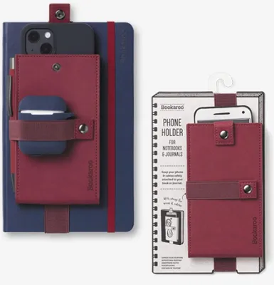 Obrázok produktu pre Bookaroo Bordowy uchwyt na telefon do notatnika