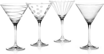 Produktbild von MIKASA Creative Tops Cheers Set de Gläser de Martini Cocktailgläser de Kristall, Set de 4, Multi-Color