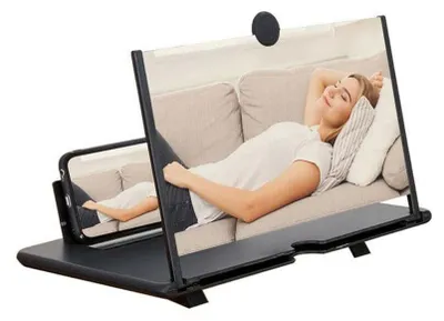 Produktbild von 12 Zoll Handy Bildschirmlupe, Stretch Design 3D HD Handy Vergrößerungs Bildschirm, für das Ansehen von Filmvideos auf Allen Smartphones