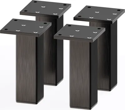 Produktbild von sossai Aluminium Möbelfüße MFV2 | 4er Set | Vierkant-Profil: 38 x 38 mm | Farbe: Schwarz | Höhe: 120mm