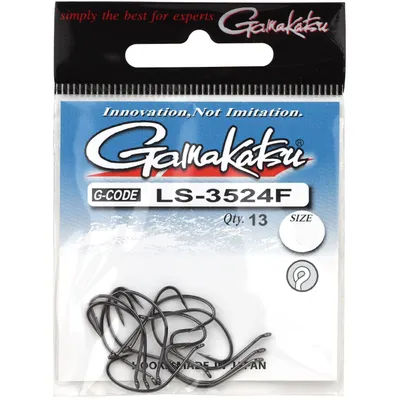 Produktbild von Gamakatsu LS-3524F N/L New Label Eyed Hooks Black - 13 Angelhaken, Größe:8